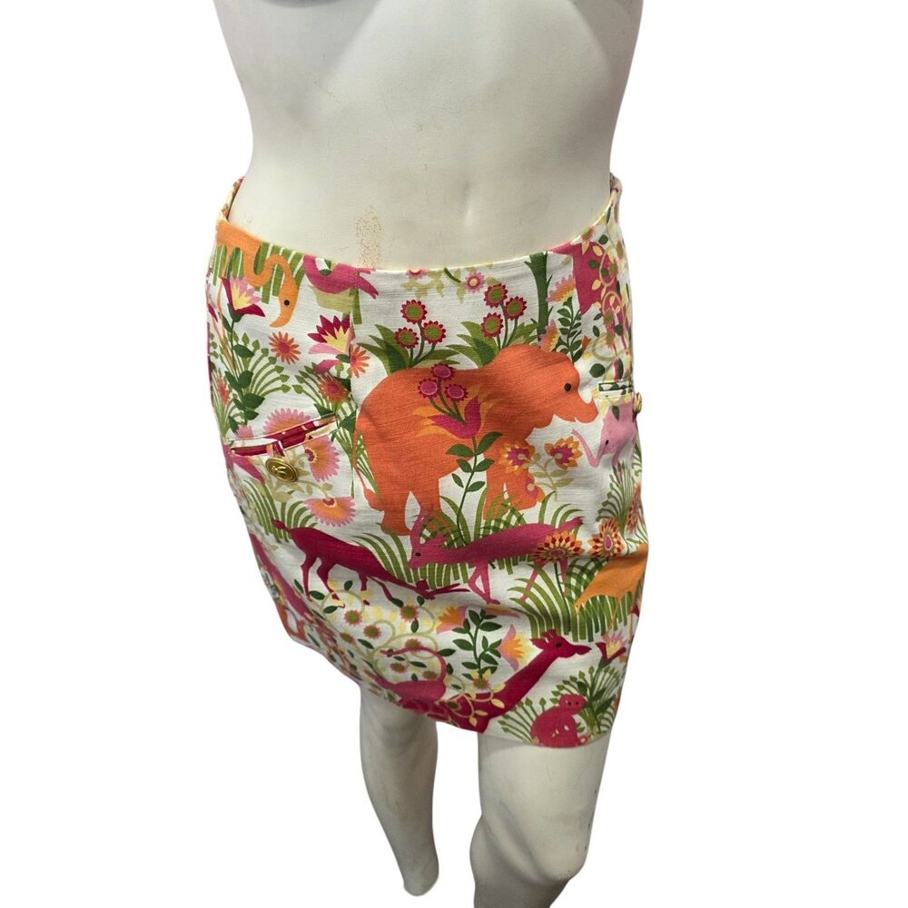 B The Collection Safari Animal Print Pencil Skirt Womens Size 4‎ Colorful